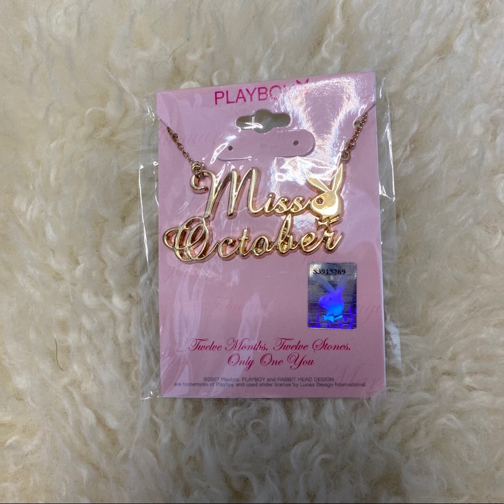 Playboy Miss October Y2K Necklace Gold - Picture 2 of 4